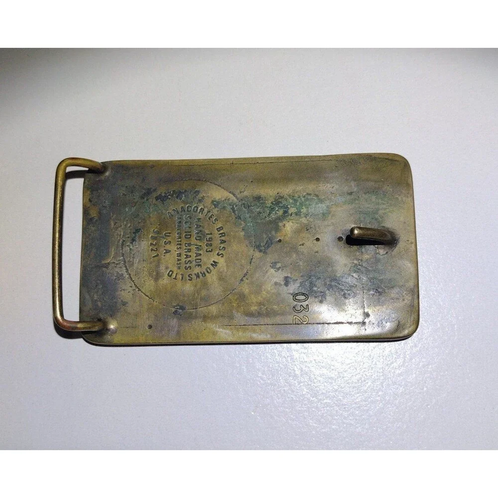 Vintage - DMA Systems Belt Buckle - 1983 - Handmade- Solid Brass